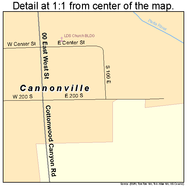 Cannonville, Utah road map detail