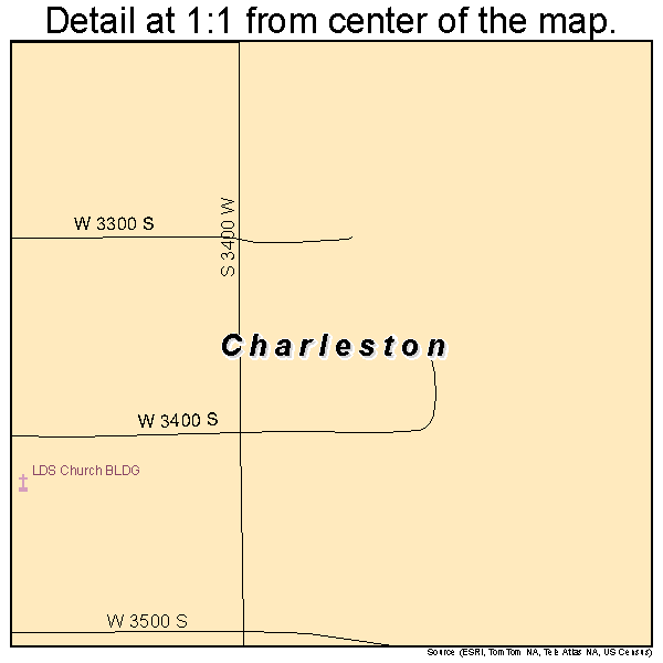 Charleston, Utah road map detail