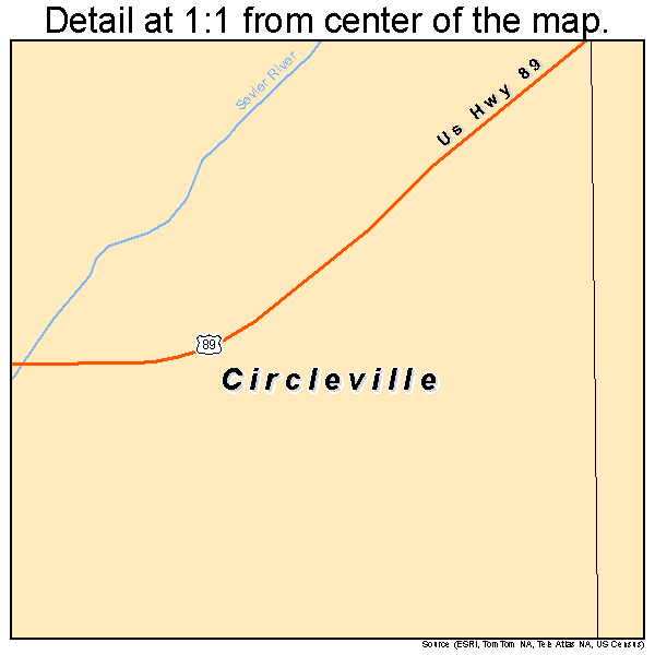 Circleville, Utah road map detail