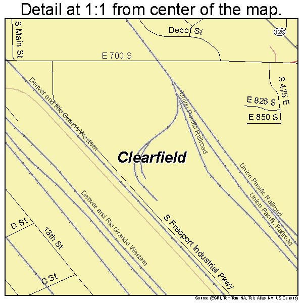 Clearfield, Utah road map detail
