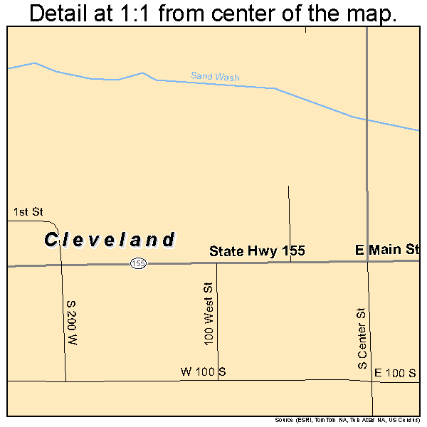 Cleveland, Utah road map detail