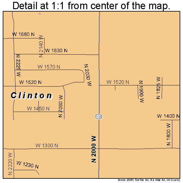 Clinton, Utah road map detail