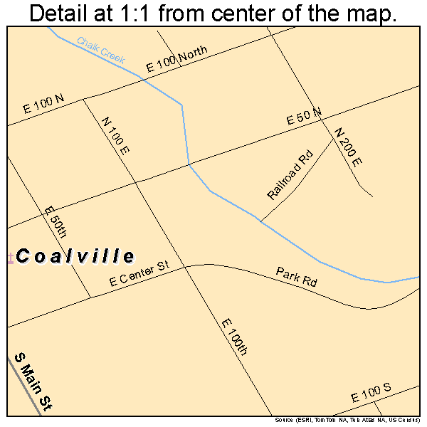 Coalville, Utah road map detail