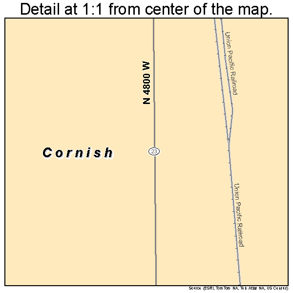 Cornish, Utah road map detail