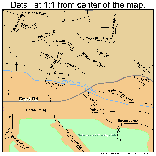 Cottonwood Heights, Utah road map detail