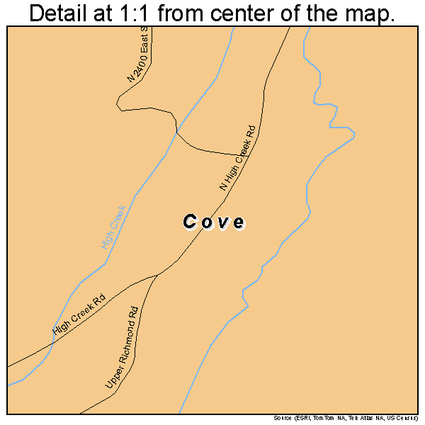 Cove, Utah road map detail