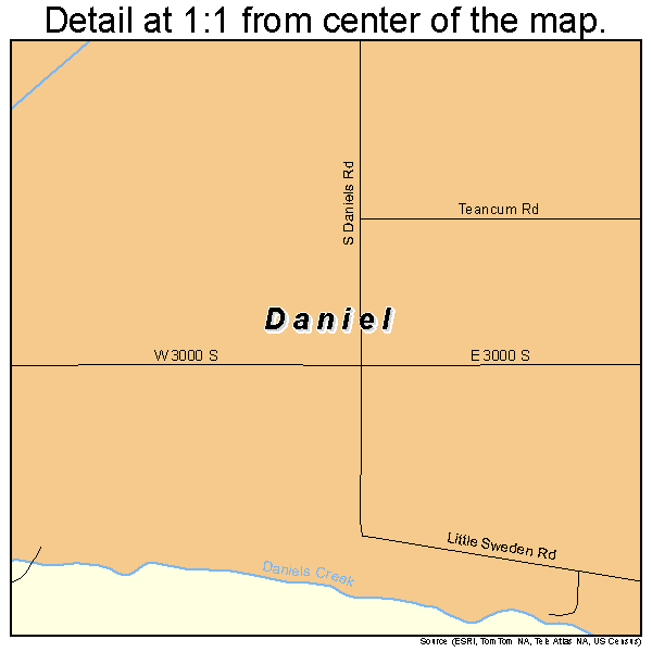 Daniel, Utah road map detail