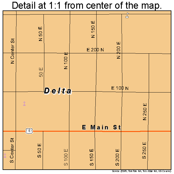 Delta, Utah road map detail