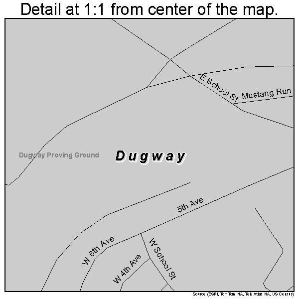 Dugway, Utah road map detail