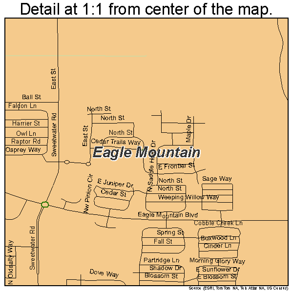 Eagle Mountain, Utah road map detail
