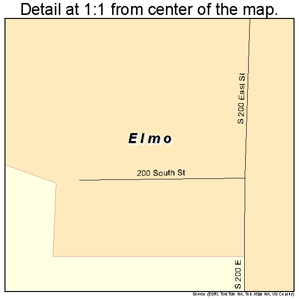 Elmo, Utah road map detail