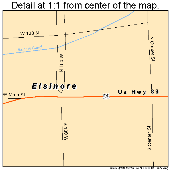 Elsinore, Utah road map detail