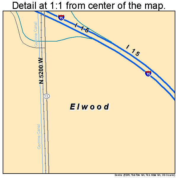 Elwood, Utah road map detail