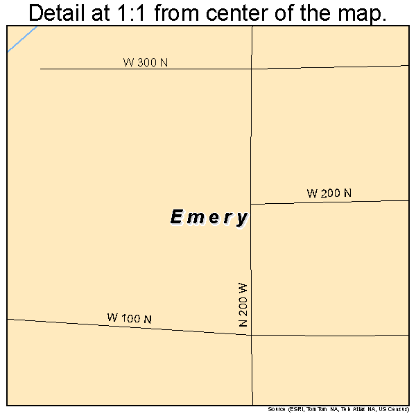 Emery, Utah road map detail