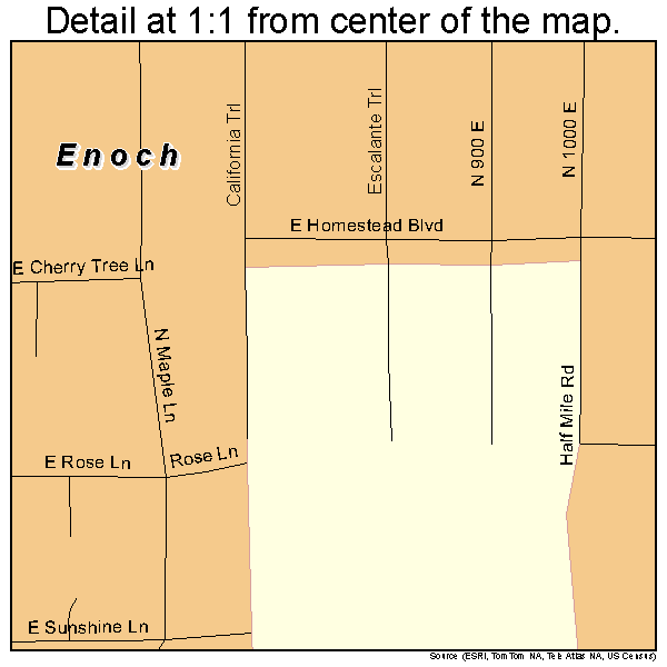 Enoch, Utah road map detail