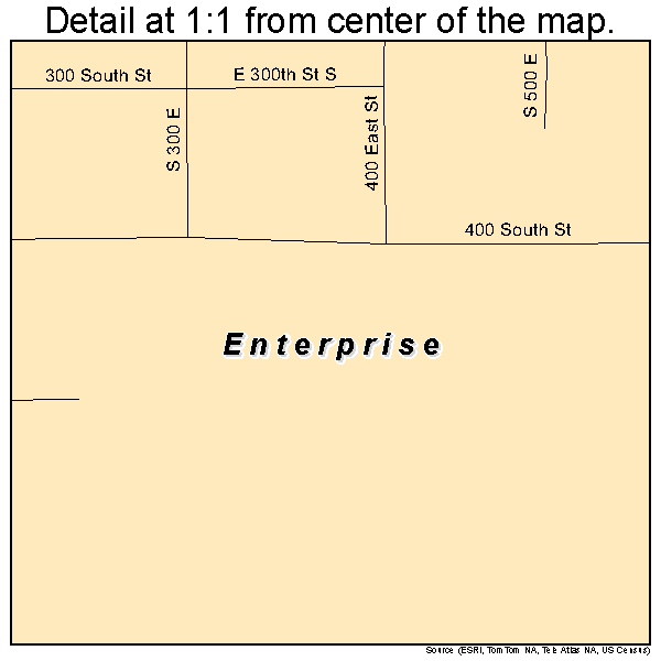 Enterprise, Utah road map detail