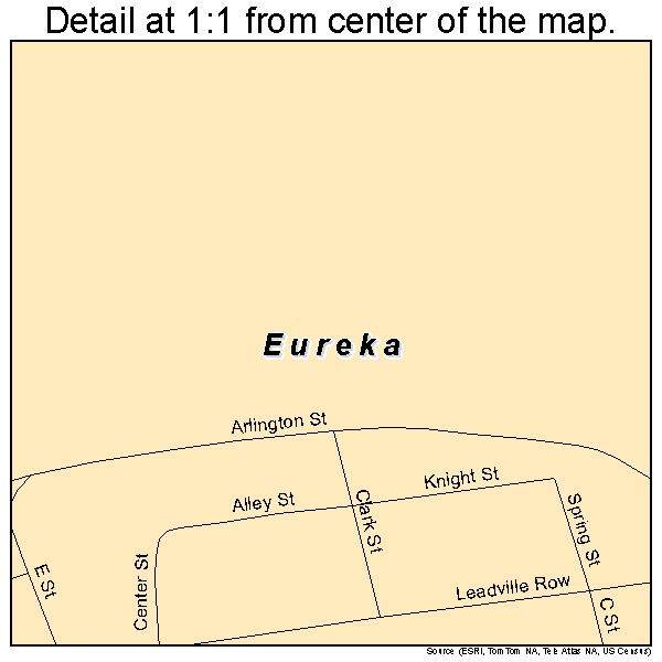 Eureka, Utah road map detail