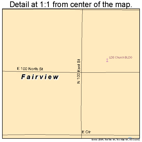 Fairview, Utah road map detail