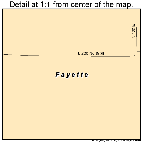 Fayette, Utah road map detail