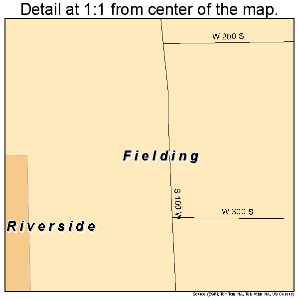 Fielding, Utah road map detail