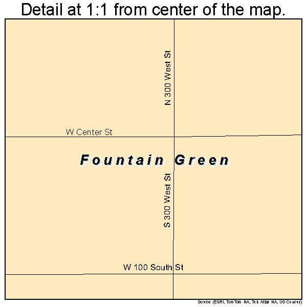 Fountain Green, Utah road map detail