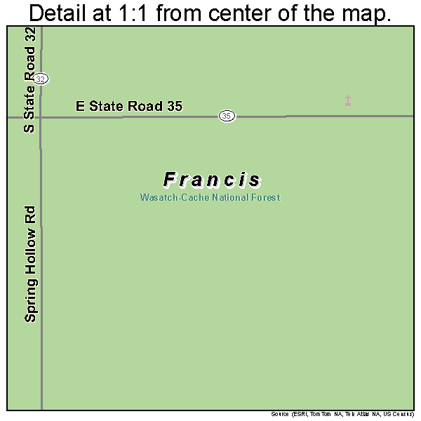 Francis, Utah road map detail