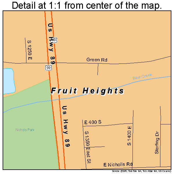 Fruit Heights, Utah road map detail