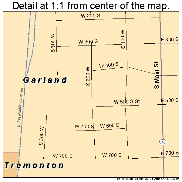 Garland, Utah road map detail