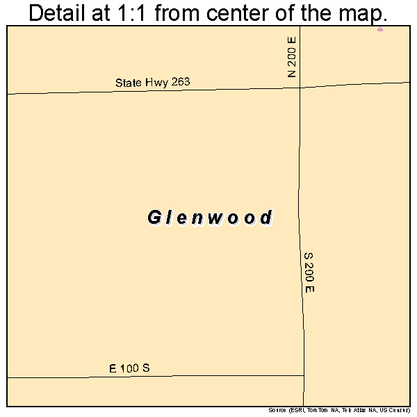 Glenwood, Utah road map detail