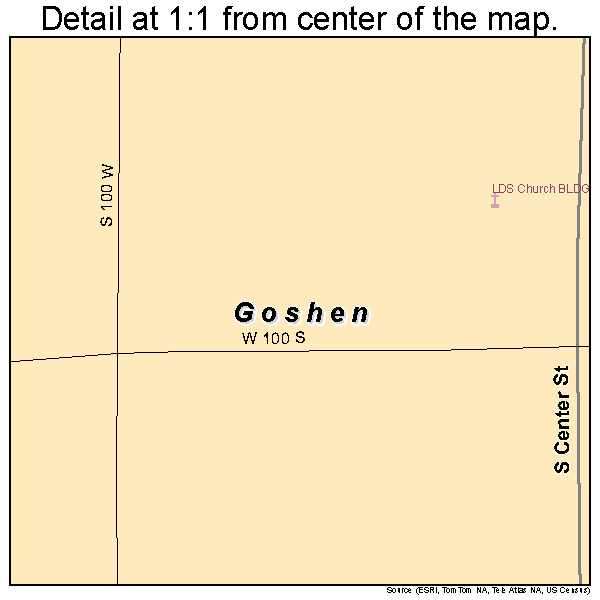 Goshen, Utah road map detail