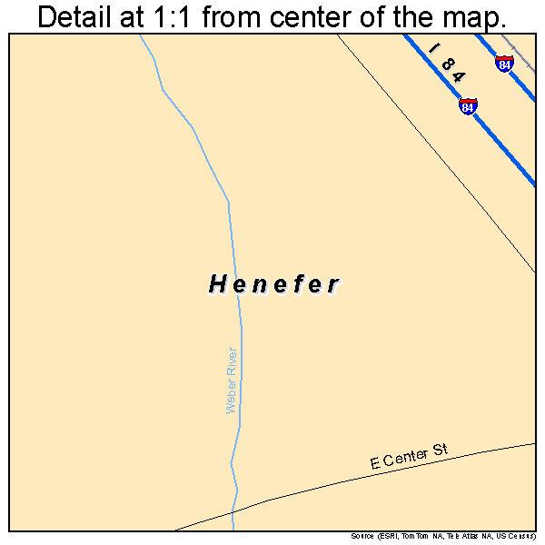 Henefer, Utah road map detail