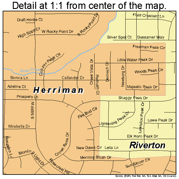 Herriman, Utah road map detail