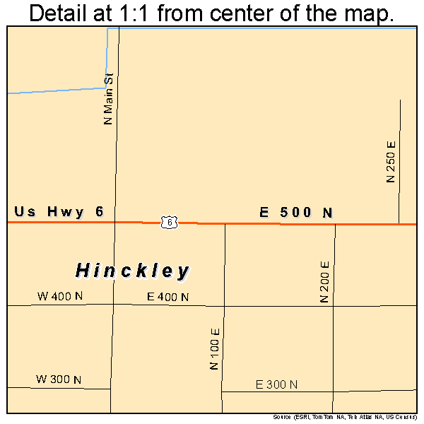 Hinckley, Utah road map detail