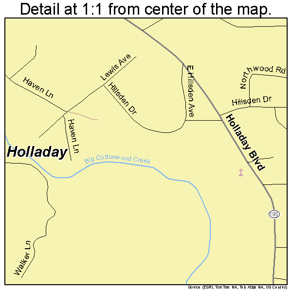 Holladay, Utah road map detail