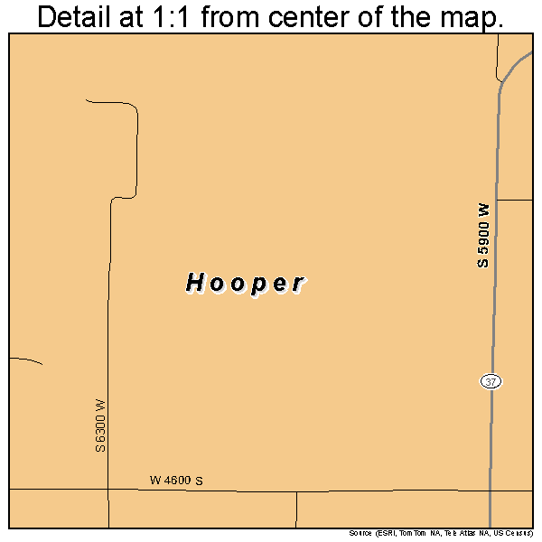Hooper, Utah road map detail