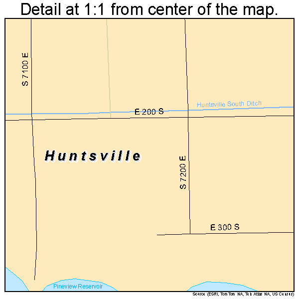 Huntsville, Utah road map detail