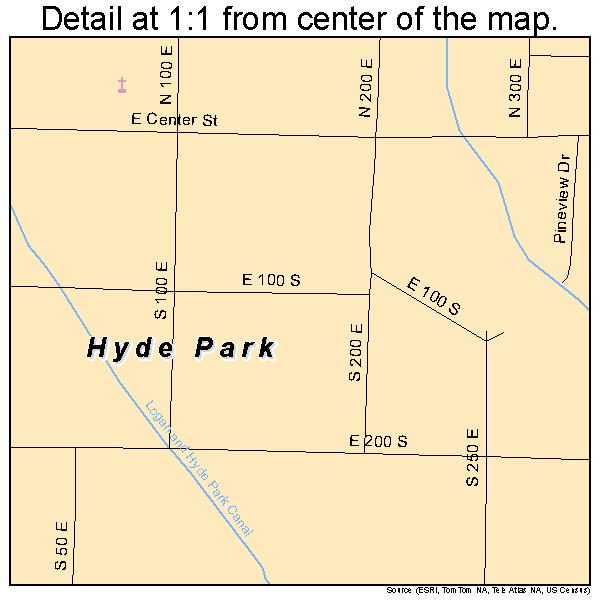 Hyde Park, Utah road map detail