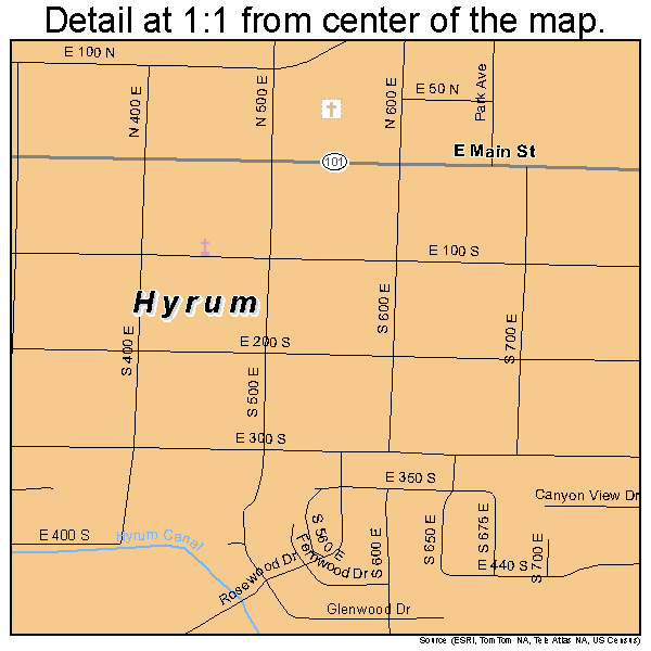Hyrum, Utah road map detail