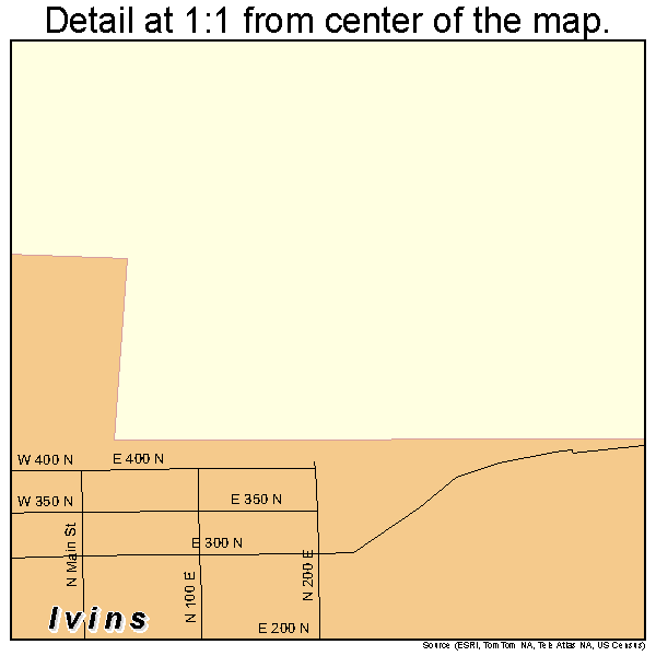 Ivins, Utah road map detail