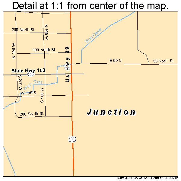 Junction, Utah road map detail