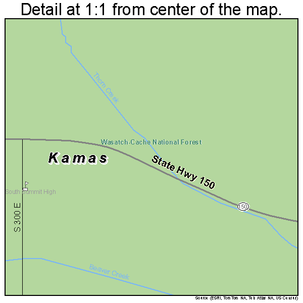 Kamas, Utah road map detail