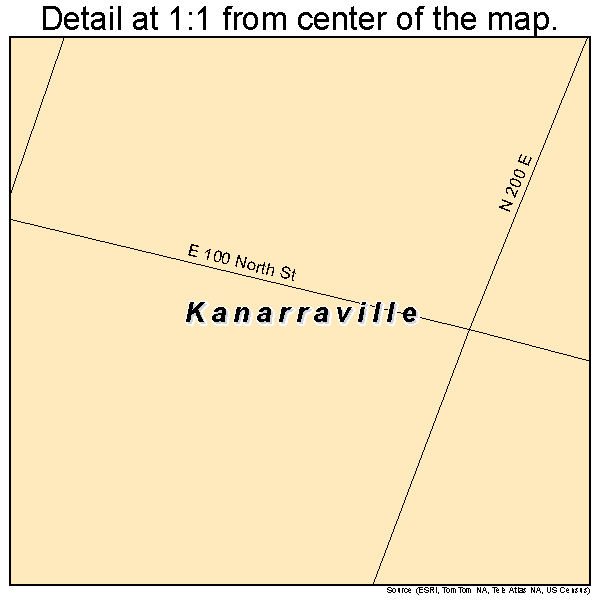 Kanarraville, Utah road map detail