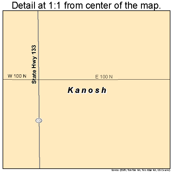 Kanosh, Utah road map detail
