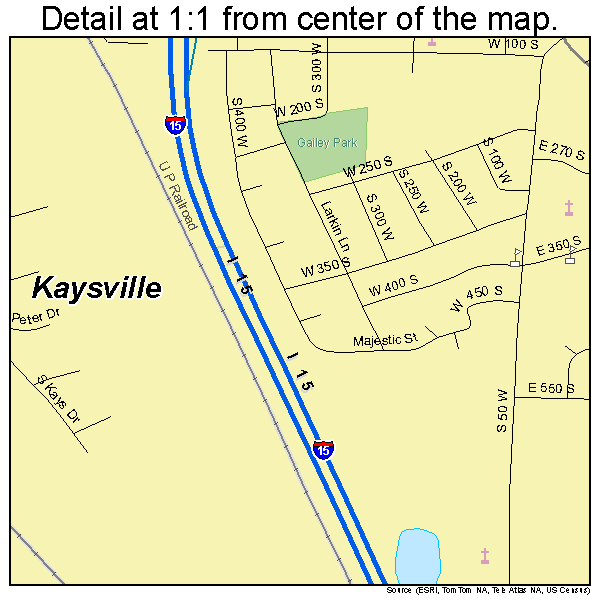 Kaysville, Utah road map detail