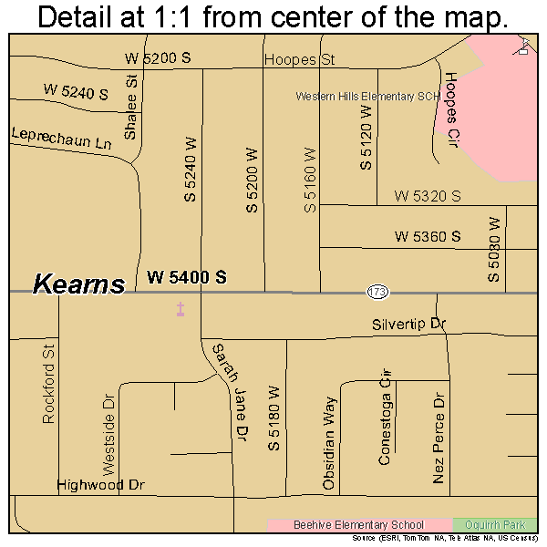Kearns, Utah road map detail