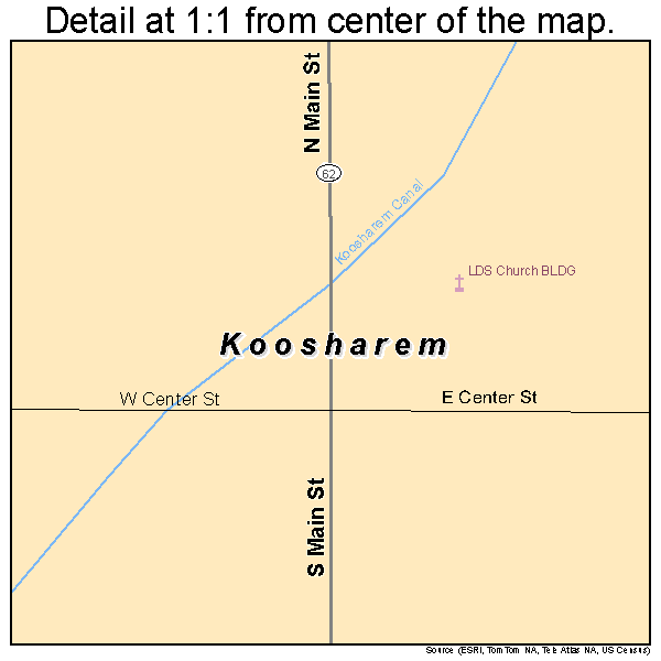 Koosharem, Utah road map detail