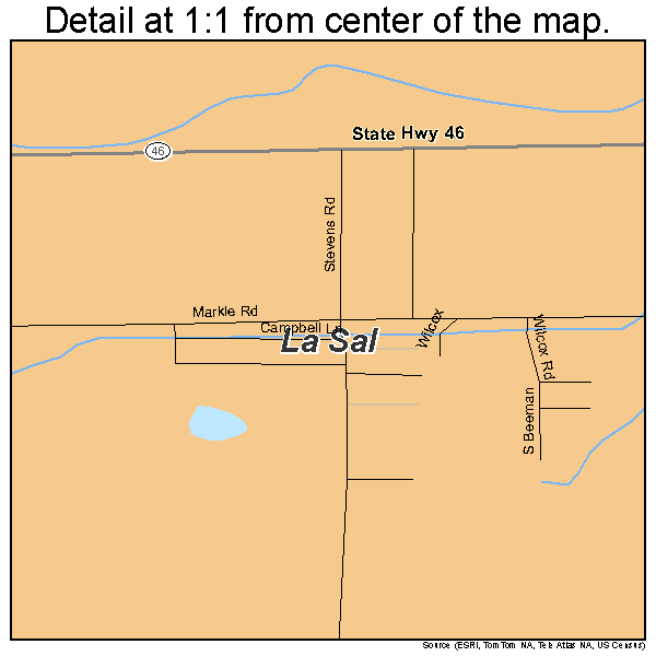 La Sal, Utah road map detail