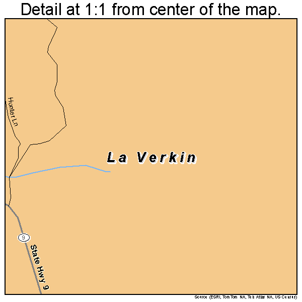 La Verkin, Utah road map detail