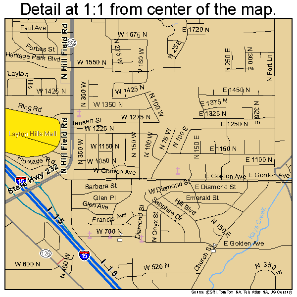 Layton, Utah road map detail