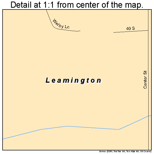 Leamington, Utah road map detail